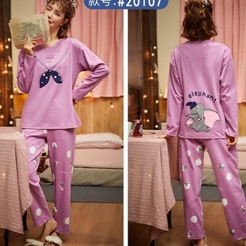 RULIF Piyama Pp baju tidur wanita import katun tebal/setelan Baju Tidur Wanita