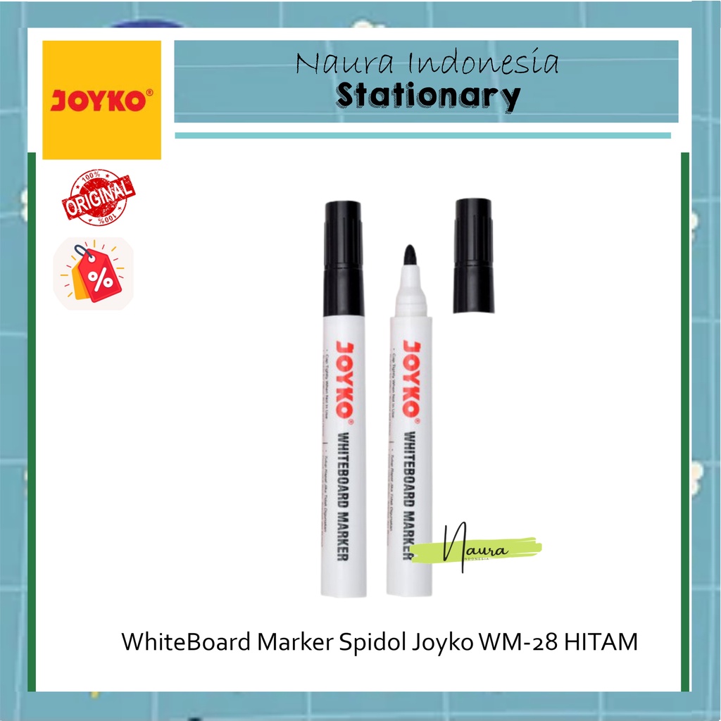 

WhiteBoard Marker Spidol Joyko WM-28 HITAM (PCS)