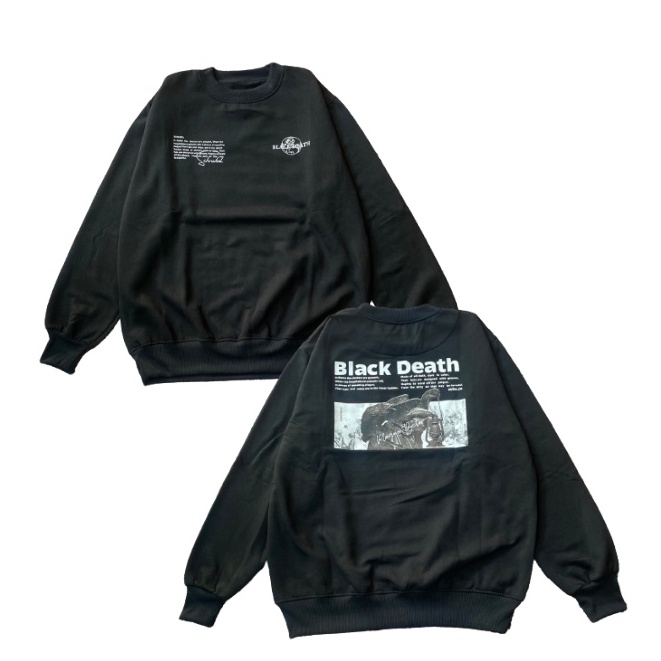 SUKE SWEATER CREWNECK BLACK DEATH BLACK | SWEATER PRIA  KEREN | SWEATER WANITA TERBARU