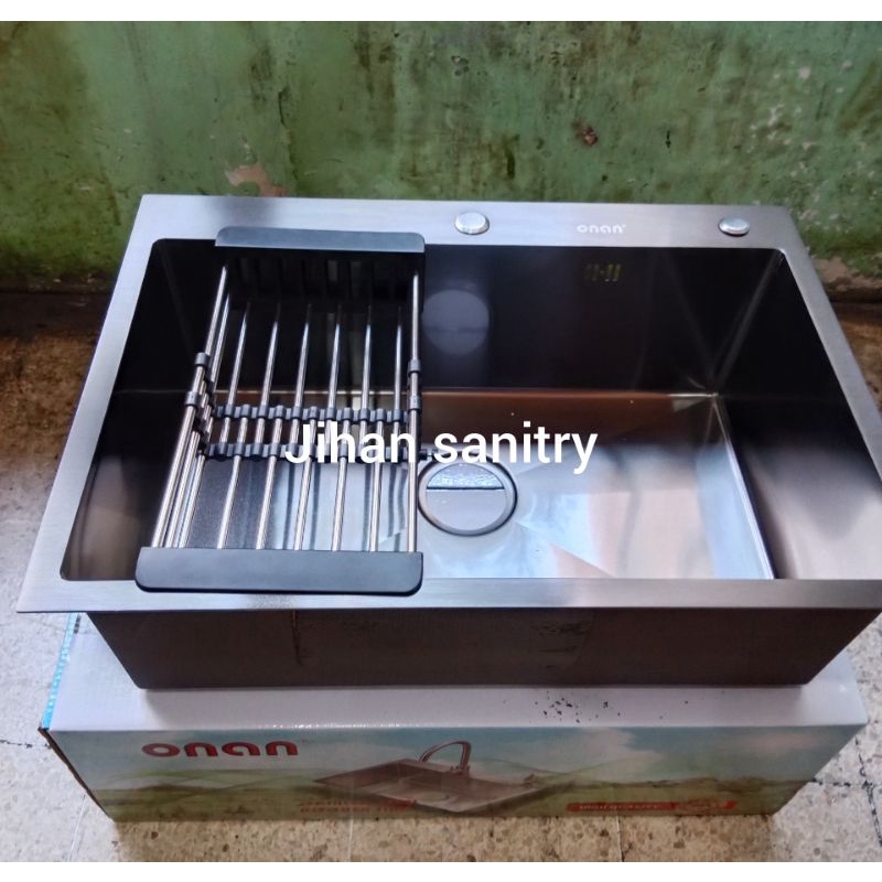 Kitchen sink minimalis ONAN 7050 BLACK / Bak cuci piring ONAN 7050 hitam