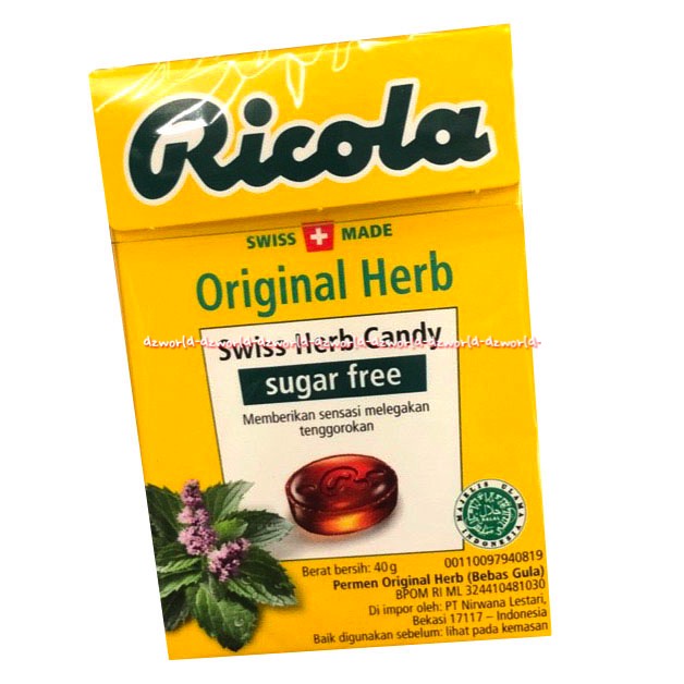 Ricola Original Herb 40gr Glacier Fresh Mint Candy Sugar Free Permen Rikola Penyegar Pelega Tenggorokan Tanpa Gula Bebas Swiss Herb Candy