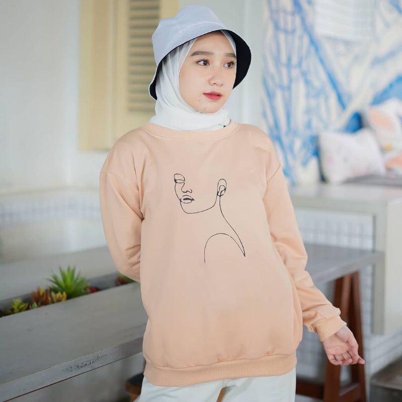 VINTAGE GIRL SWEATER Bahan FLEECE Baju Sweater Wanita Terbaru Cewek Wanita Hoodie Aesthetic