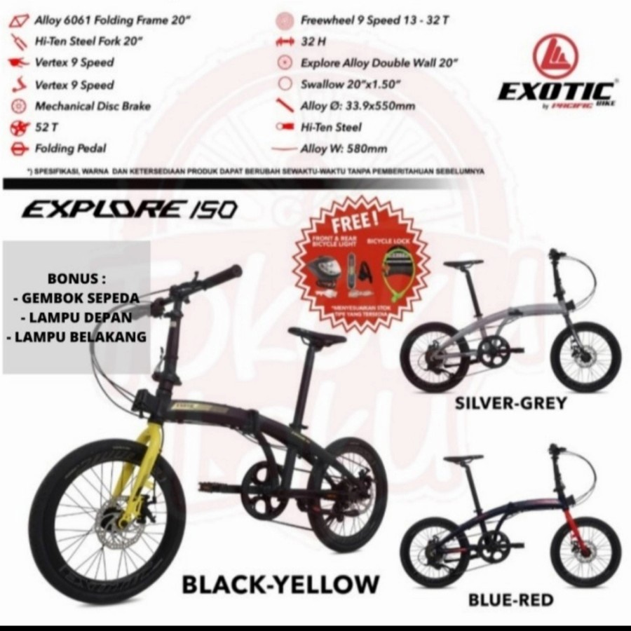 Sepeda Lipat 20 Pasific Exotic Explore 150