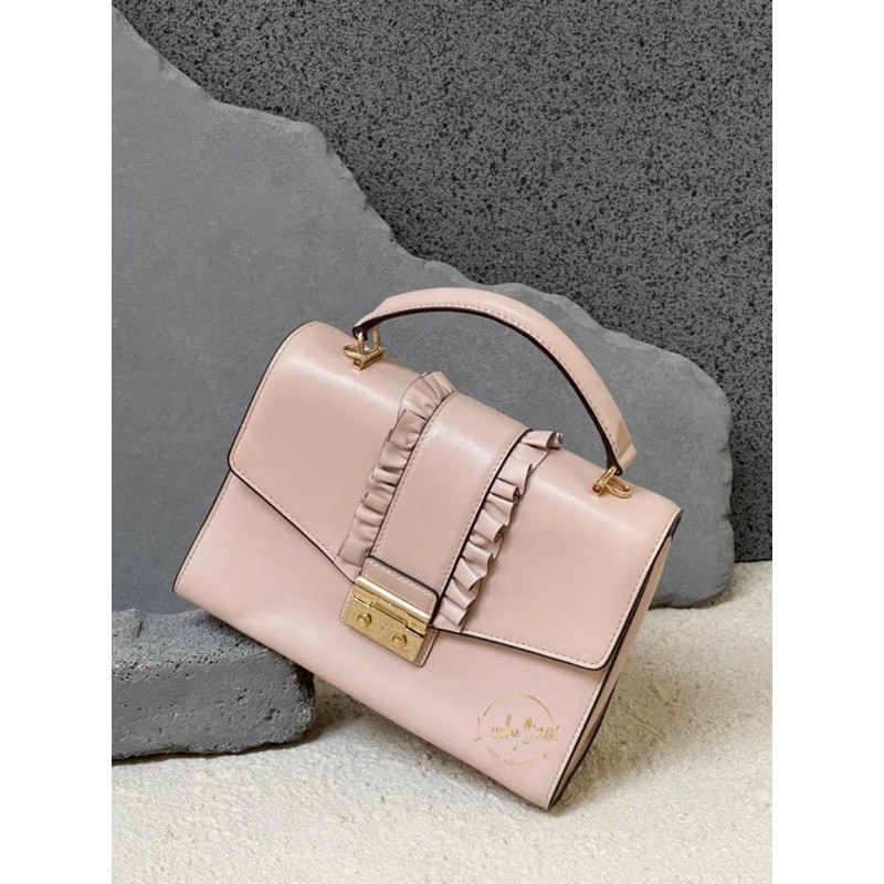 Tas Mk original/Michael kors sloan satchel soft pink medium