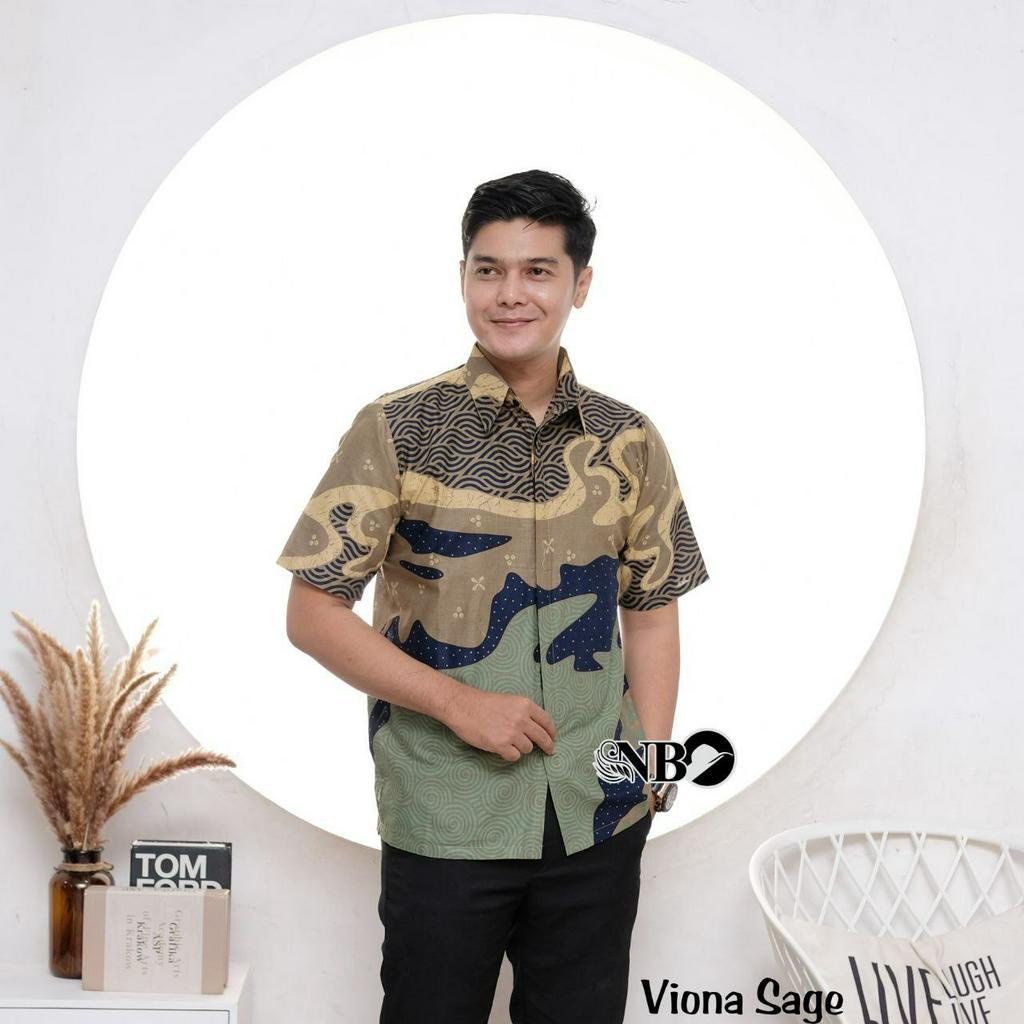 Kemeja Batik Pria Lengan Pendek Hem Terbaru Motif Viona Batik Irma