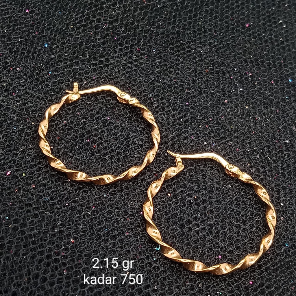 Anting Jipsi Emas 17K - 2.15 gr Kadar 750 - 314