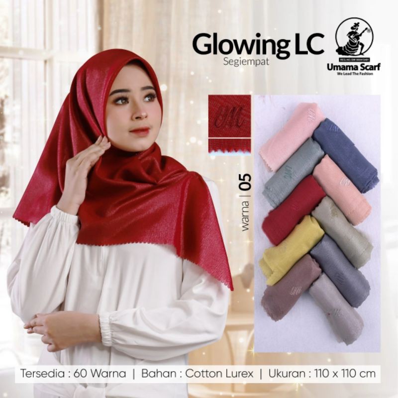 MNV - KERUDUNG GLOWING LC UMAMA RANDOM MOTIF & WARNA TERMURAH