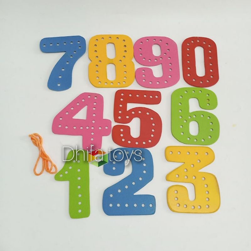 Menjahit Angka - Mainan Edukasi APE Anak TK/Paud