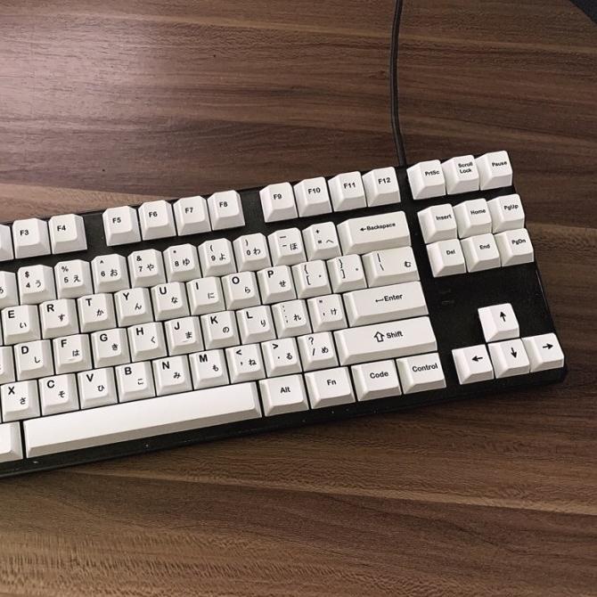 129 set Keycaps PBT Japanese Root Tulisan Jepang Cherry Profile