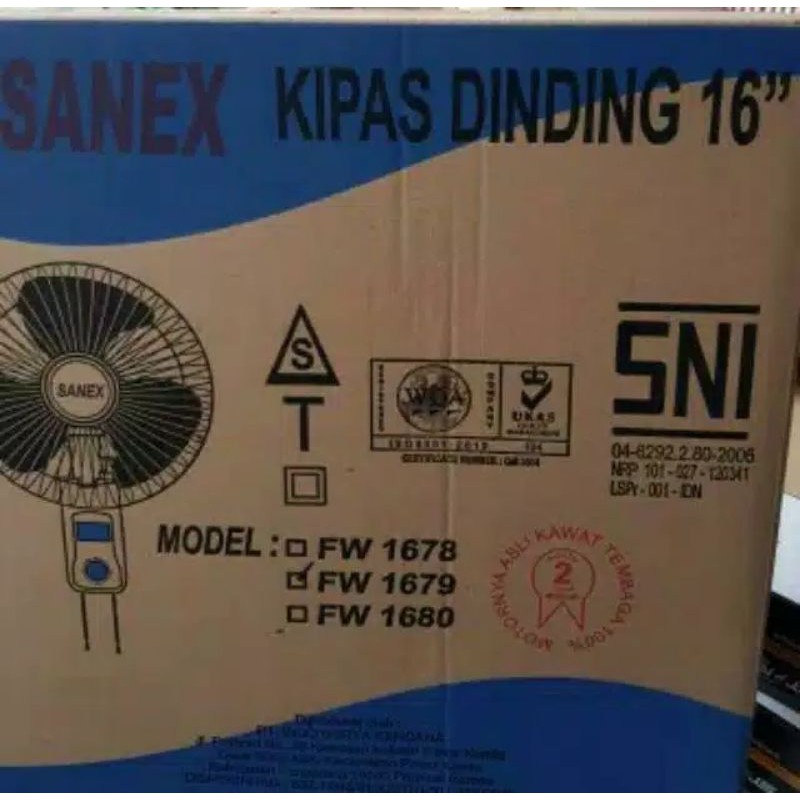 SANEX wallfan / kipas angin dinding 16inch