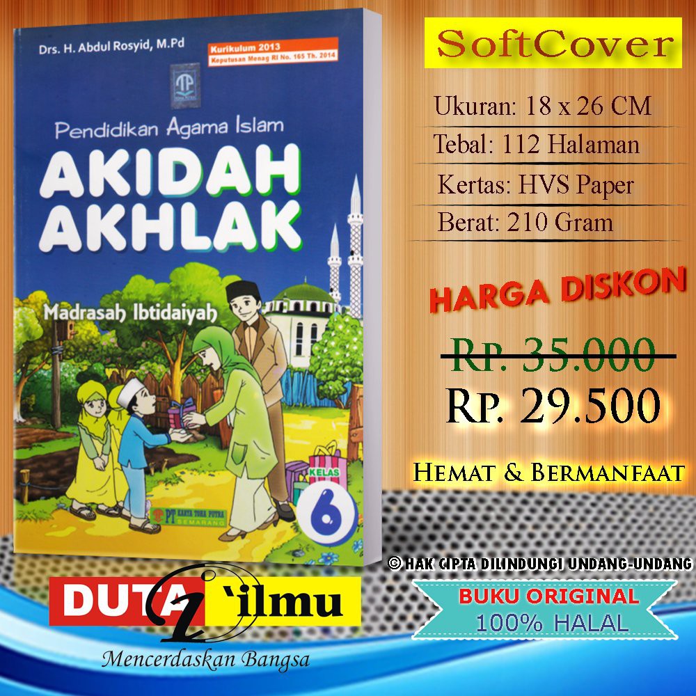 

AKIDAH AKHLAK 6 Pelajaran untuk Madrasah Ibtidaiyah MI Kelas 6 - TOHA PUTRA