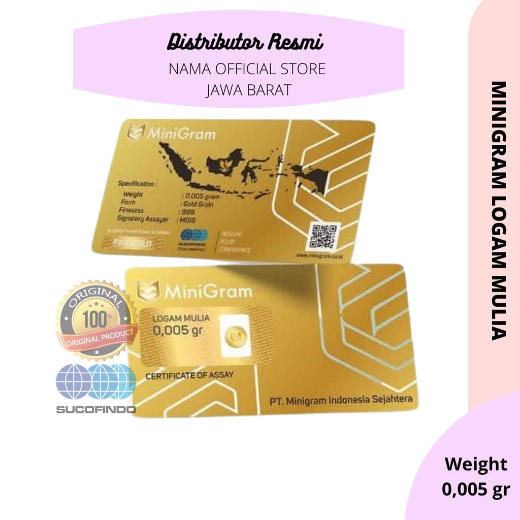 MINIGRAM 0.005 GRAM Emas Mini Logam Mulia