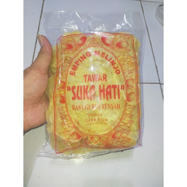 

Emping Melinjo Original Merk Suka Hati Kemasan 250 Gram