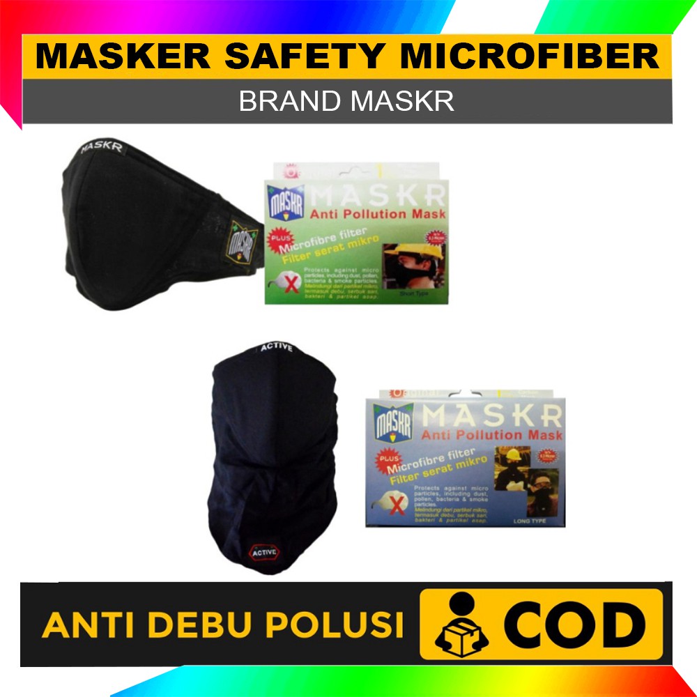 Masker Micro Fiber MASKR Anti Debu Asap Motor Biker Tanpa Carbon ORIGINAL