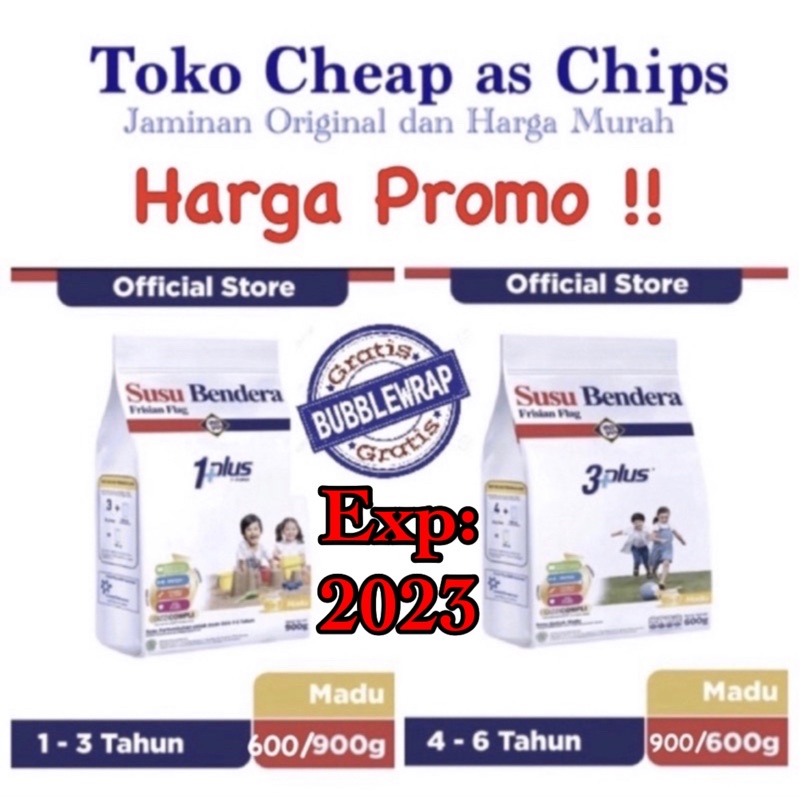 Susu Bendera 1 & 3 plus Rasa madu 600 & 900 gram