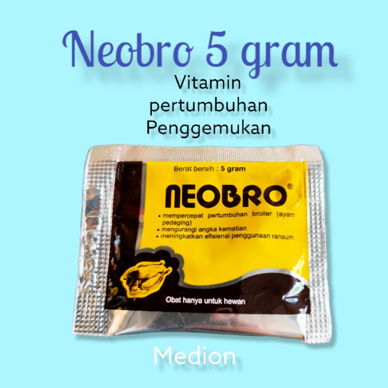 neobro 5 gram vitamin pertumbuhan penggemukan anak ayam burung medio