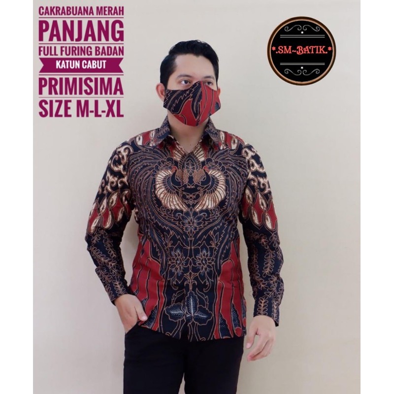 BATIK PRIA CAKRA BUANA LAPIS FURING KATUN HALUS SRAGENAN SIZE M-XXL HIGH QUALITY