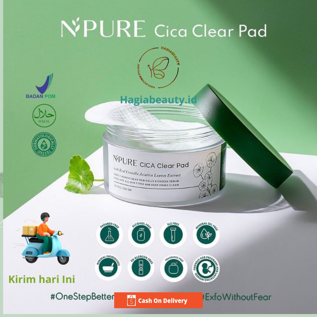 (BISA COD) - N'PURE CICA CLEAR PAD - N PURE CLEARPADS - TISU PEMBERSIH WAJAH ORIGINAL BPOM