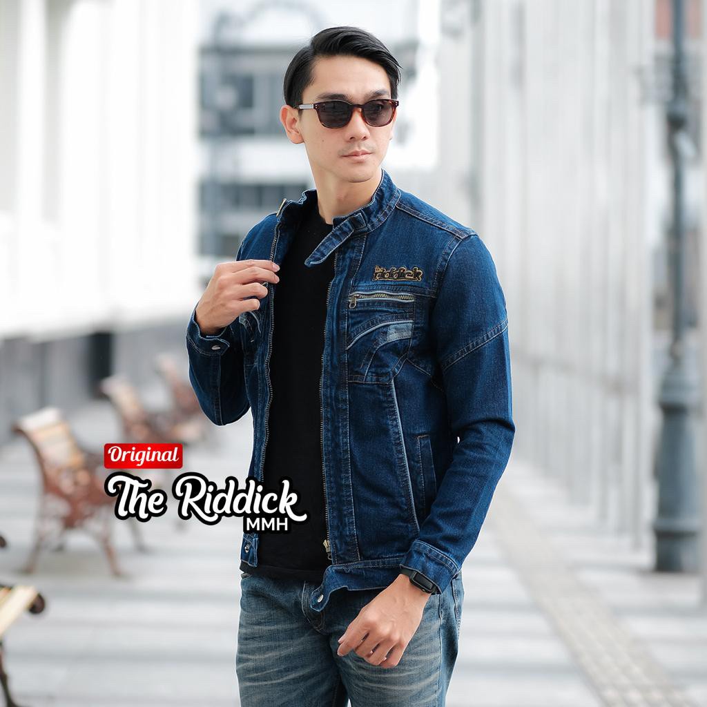 TURUN HARGA ! JAKET JEANS SLETING THE RIDDICK  - JAKET JEANS PRIA - JAKET DENIM - BISA BAYAR DI TEMPAT