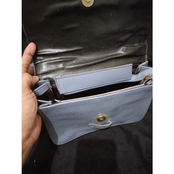 tas pesta biru preloved