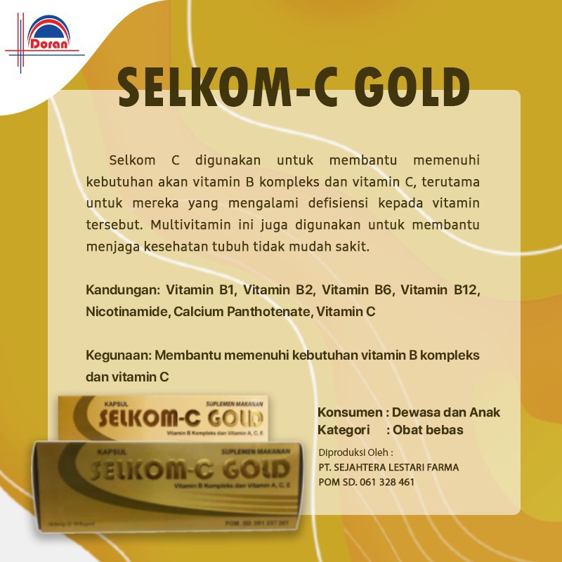 Selkom C Gold Vitamin B Kompleks A C E Multivitamin Suplemen Indonesia