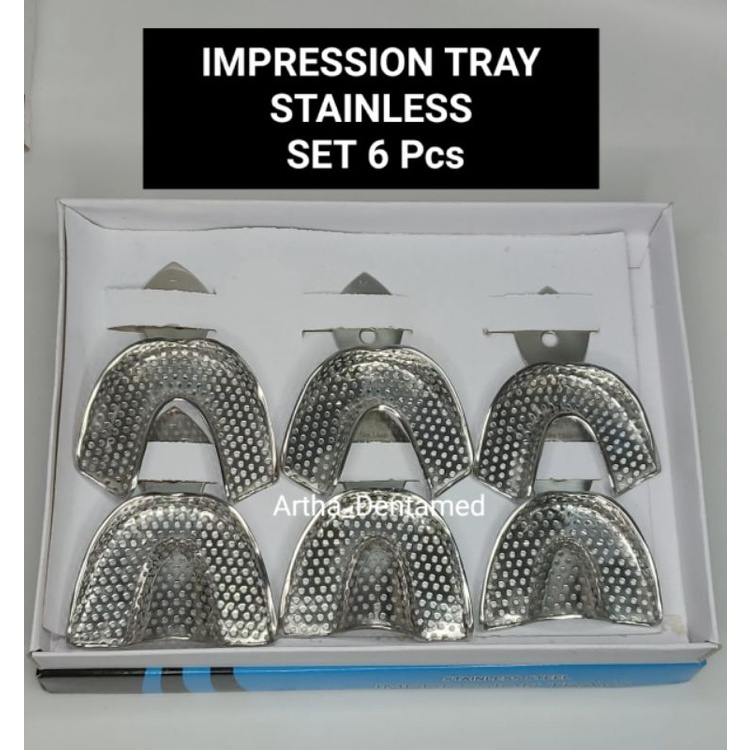 Impression tray stainless set / sendok cetak stainless set