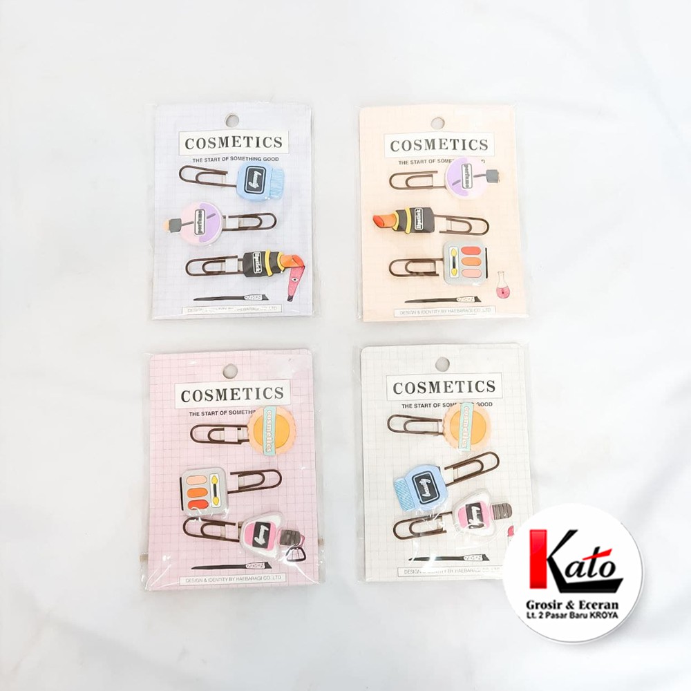 

Paper Clip Karakter Cosmetics Jumbo // Book Mark Lucu Stationary