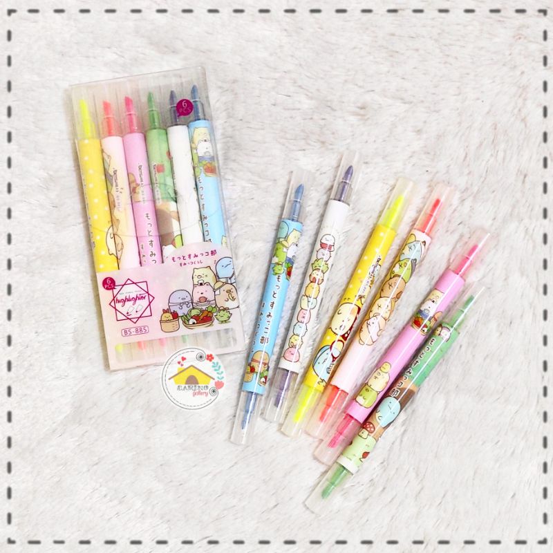 

Highlighter Double Pen SUMIKKO Set 6pcs Colour