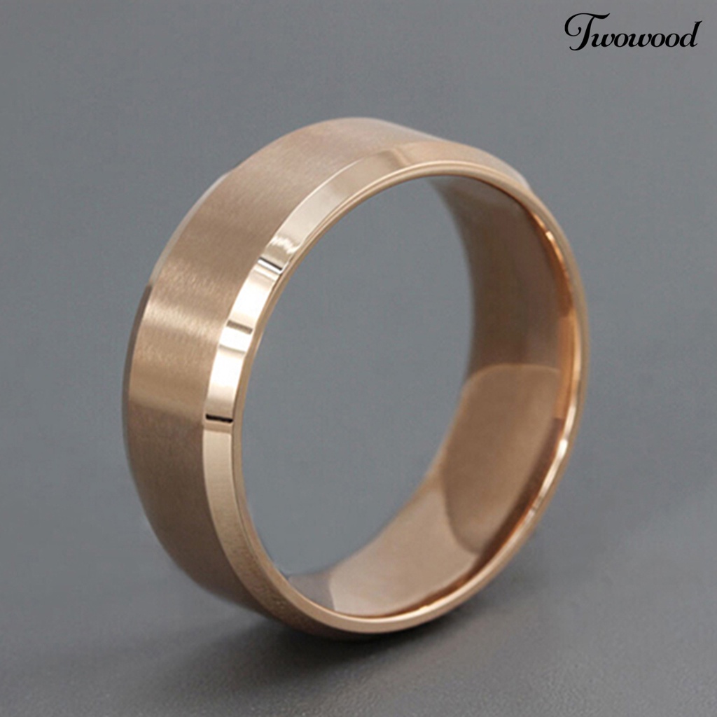 Cincin Bahan Titanium Steel Model Lebar Gaya Punk Untuk Cocktail