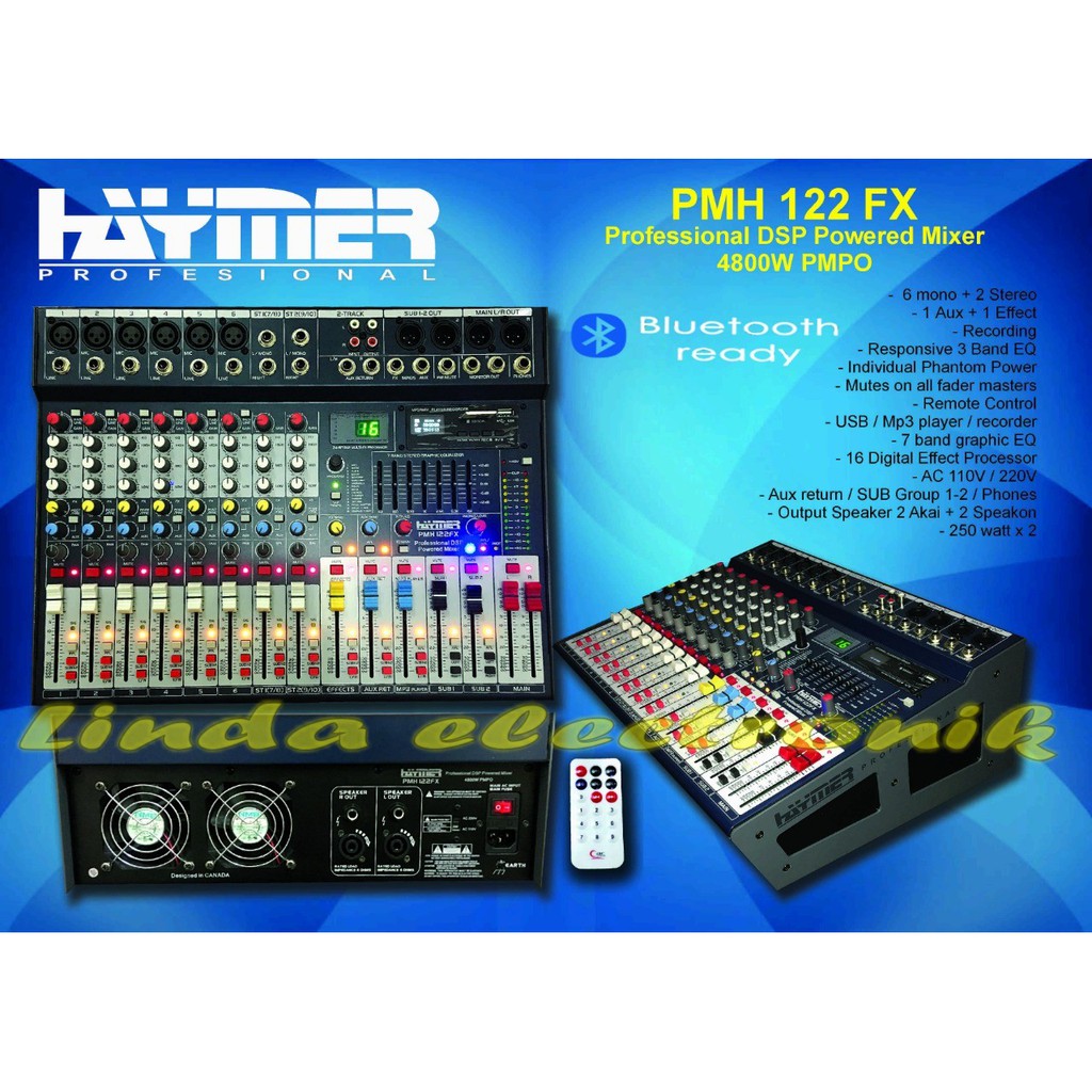 POWER MIXER HAYMER PMH122FX haymer PMH 122FX 10CH EFFECT REVERB ORY