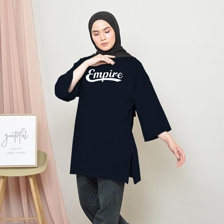 KAOS OVERSIZE TOP HIJAB WANITA BASIC EMPIRE / OVERSIZE SLIT BLOUSE