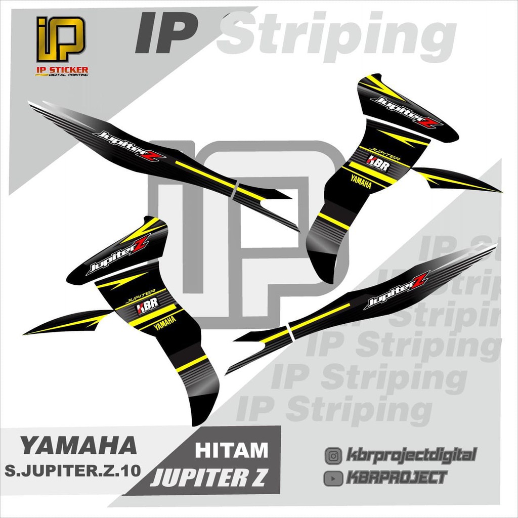 (cod) stiker motor – striping jupiter z  - motor yamaha - motor - sticker variasi - Racing 10