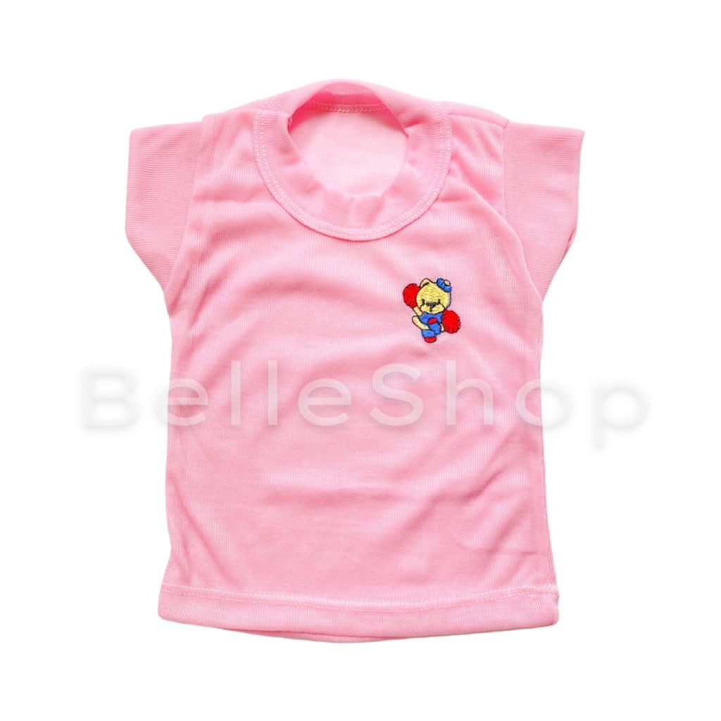 BELLE-12 PCS Kaos Oblong Anak Bordir Lengan Pendek SETALI  Bordir