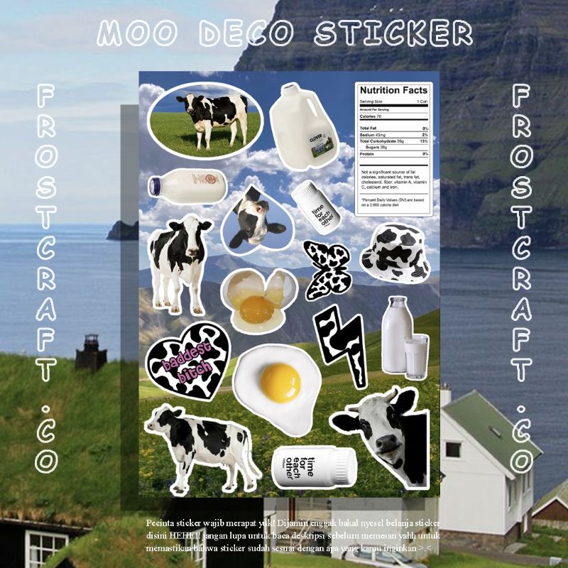 

MOO DECO STICKER | JOURNALING STICKER | COW STICKER