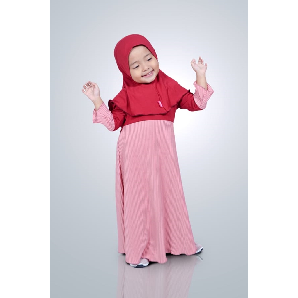  baju  gamis anak  perempuan  plisket syari Shopee  Indonesia