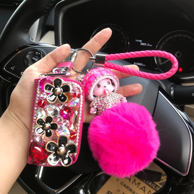 Gantungan kunci mobil monchichi dompet kuci mobil stnk monchichi fanta DOMPET KOTAK // Gantungan Kunci Mobil DAD crown canel bling blink impor kulit monchichi