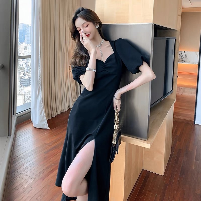 (S - XL)Lmb KOREAN LONG MIDI SLIT DRESS ELEGANCE