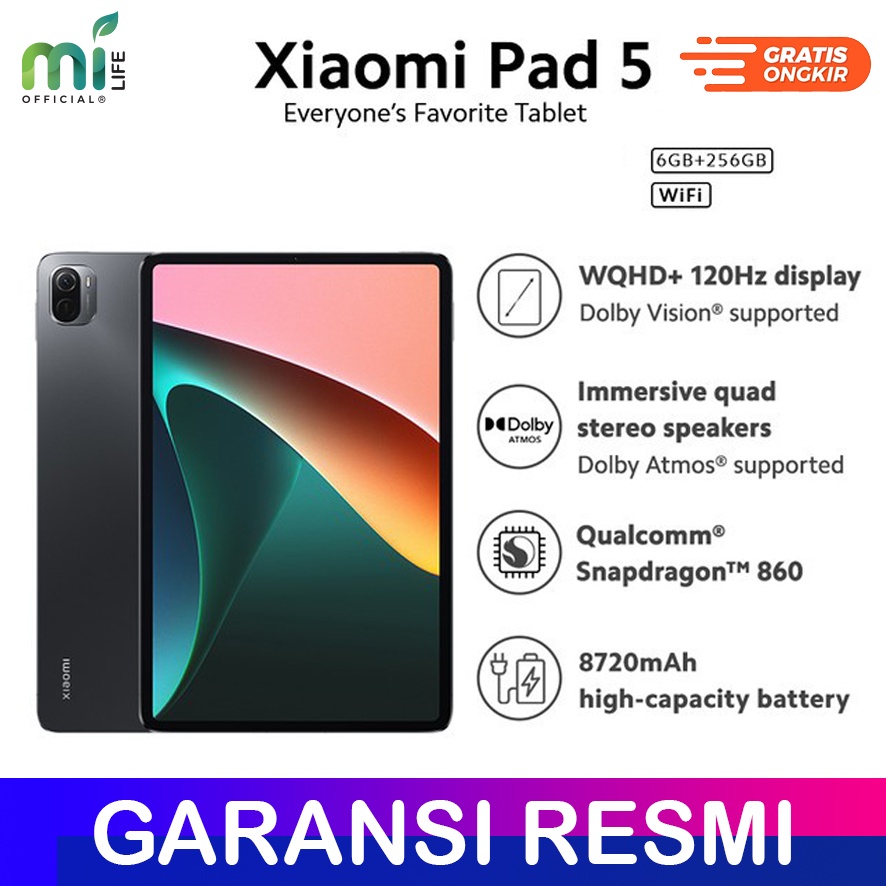 XIAOMI PAD 5 6GB 256GB SMART TABLET SNAPDRAGON 120HZ DISPLAY