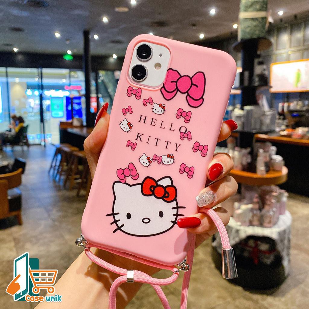 SS155 Softcase Slingcase Lanyard Hello kitty Samsung A01 Core J2 Grand Prime A10 M10 A10s A12 A31 CS2381