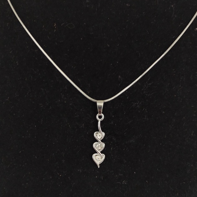 KALUNG TITANIUM SILVER ULIR / KALUNG WANITA PRIA ANAK KADO SOUVENIR HADIAH ULTAH DGKLT