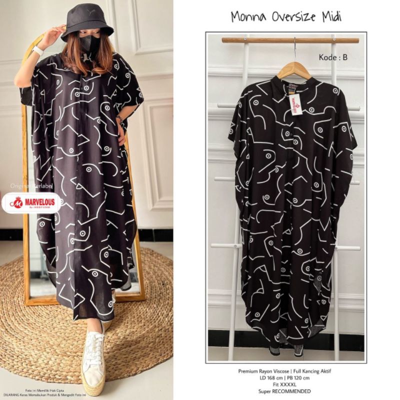 MONNA OVERSIZE BY MARVELOUS (OVERSIZE MIDI MUSLIMAH) Oversize rayon rekomended