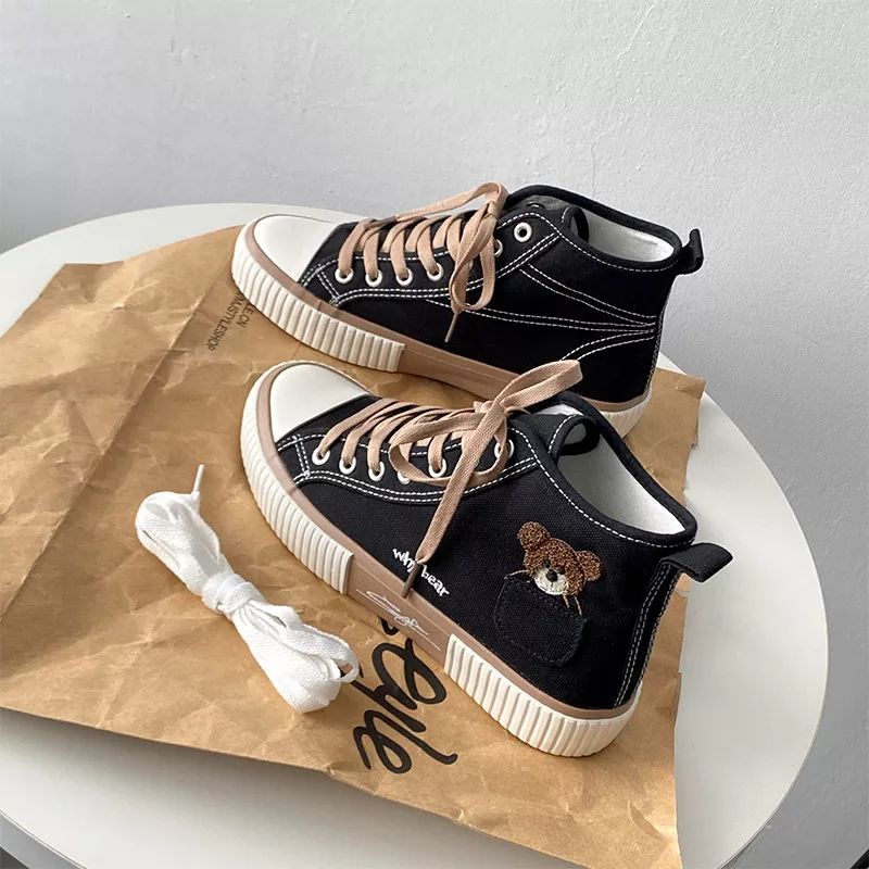 Sepatu Sneakers Kanvas Wanita Semi Boots Korean Syle Best Quality why Bear BR-02-6