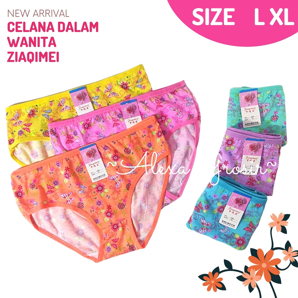 Undies Celana Dalam Wanita Motif Ukuran ampe extra jumbo size L ,XL Merk Ziaqimei