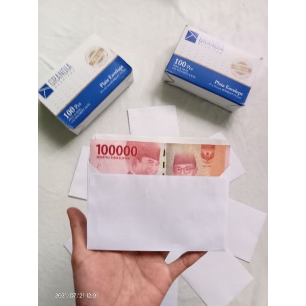 

Amplop kertas putih polos ECER ukuran 15x9,5cm