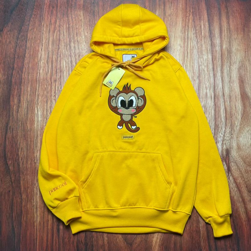 Hoodie Pancoat Kuning Monkey Bordir Towel Terbaru Terlaris Bisa Cod