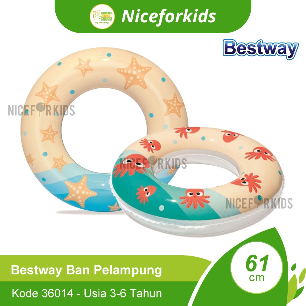 Bestway 36014 Ban Renang Bulat Ukuran 61cm Usia 3-6th / Ban Pelampung Renang Anak