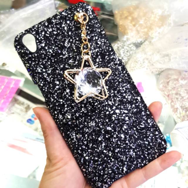 Case  Glitter Gantungan Bintang  [ case oppo f3  f1s f1plus ]