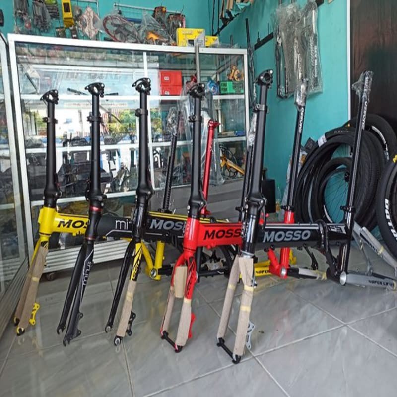 frame set mosso f3 16 plus disk brake sepeda lipat alloy