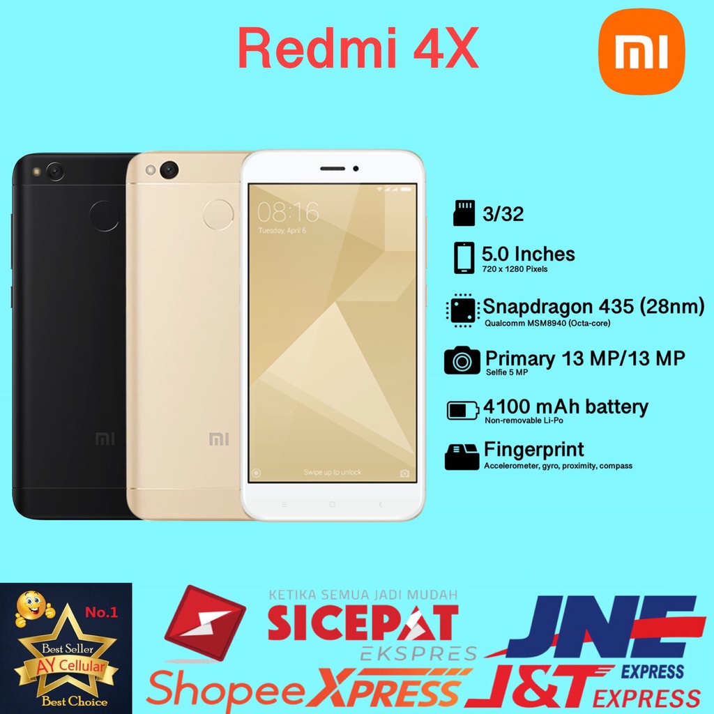 Jual Xiaomi Redmi 4x Ram 2Gb Internal 16GB | Shopee Indonesia