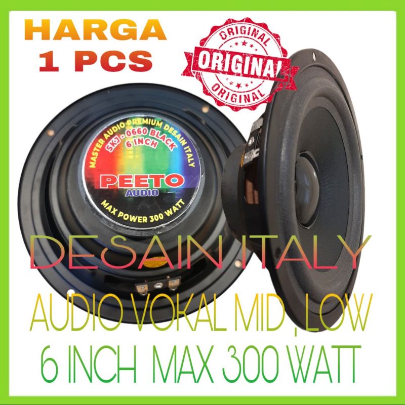 Speaker Component PEETO 6 Inch SKJ-0660 Audio Mid , Low Max 300 Watt